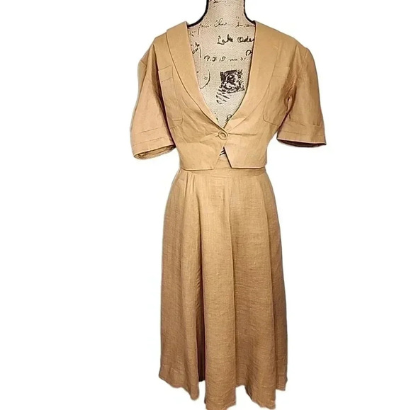 Paul Alexander Vintage Linen Skirt Set – Size 6 - Picture 2 of 15